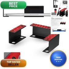 Under Desk Laptop Holder Mount Desk, Adhesive Screw In, Devices Upto 1.5"