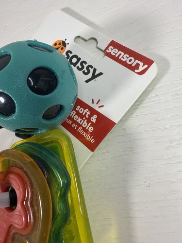 Sassy Drive n’ Drool Keys with Rattle Key Chain & 3 Teether Keys - Age 0+ Months - Foto 5 di 7