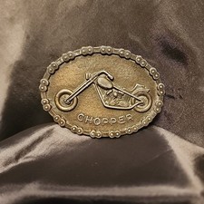 Vintage Chopper Motorcycle Belt Buckle 70'S Motorcycle Drive Chain Border