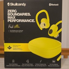 Skullcandy Push Ultra True Wireless Bluetooth Ear-Hook Earbuds IP67 Yellow