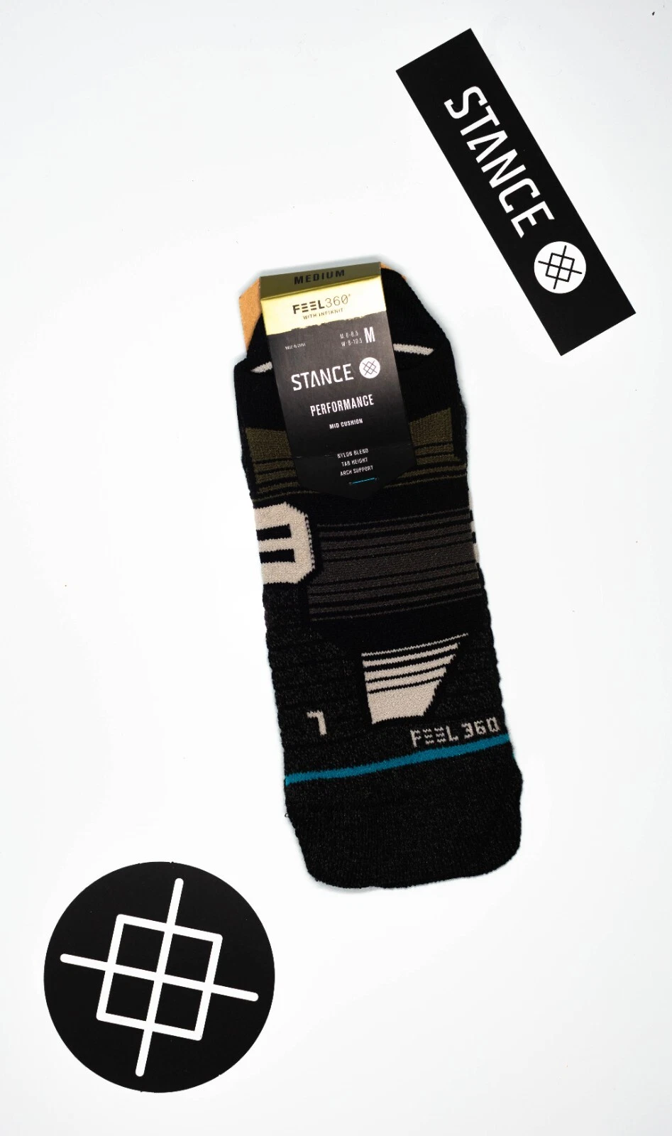 Stance Tab Performance Socks 'Caliber Tab' | M | Tab | New With Tags | 2022