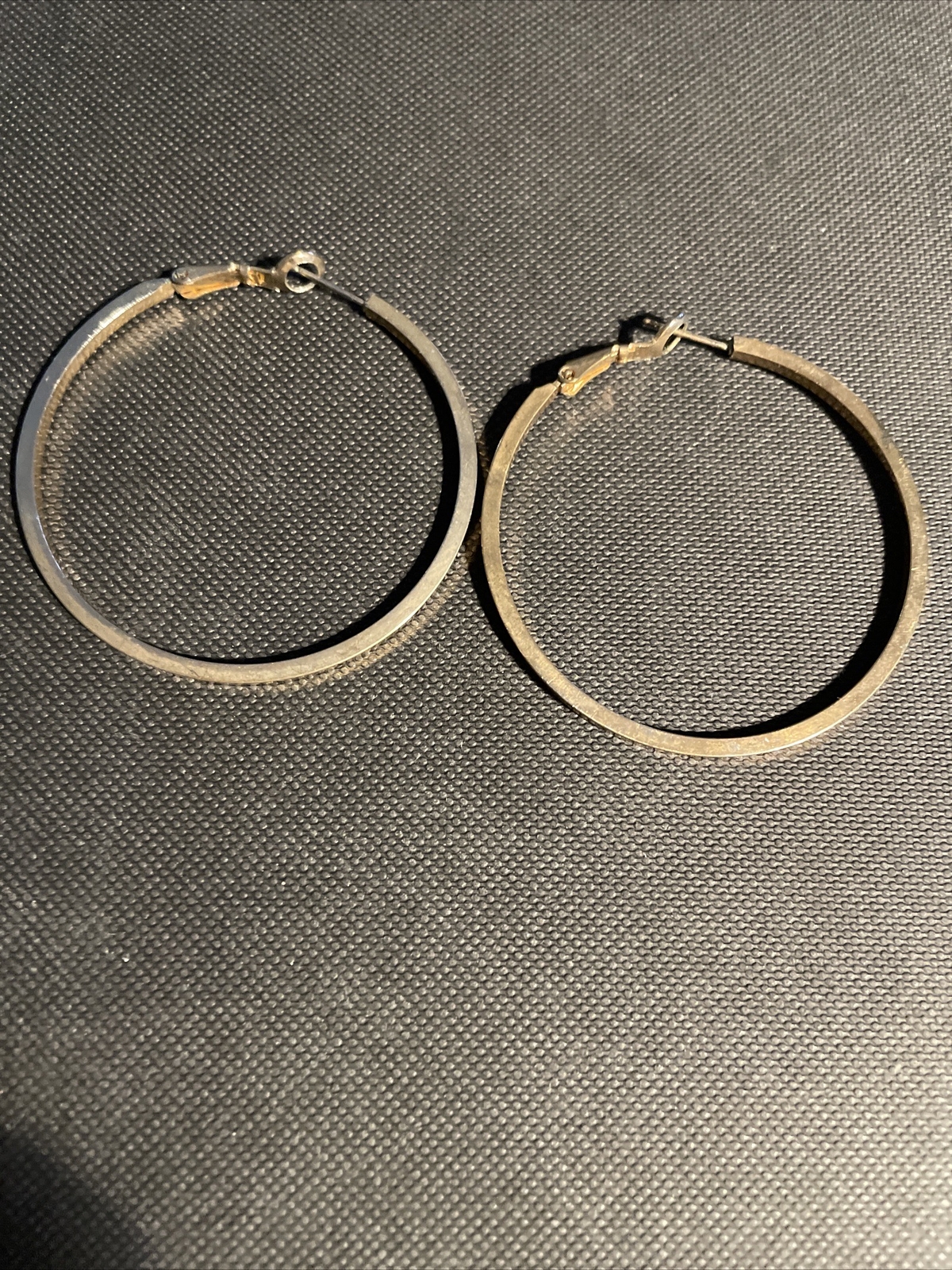 Gold Tone Hoop Earrings 1.75” Diameter for Ear Piercings-image
