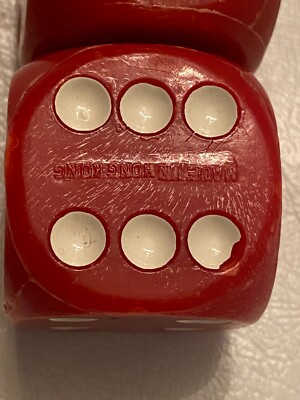 LAS VEGAS CASINO RED DICE SQUARE OVERSIZED DICE VINTAGE Gambling