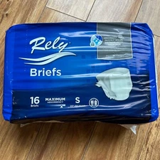 Rely Briefs Maximum Absorbency size small (20"-31" waist) 16 pack