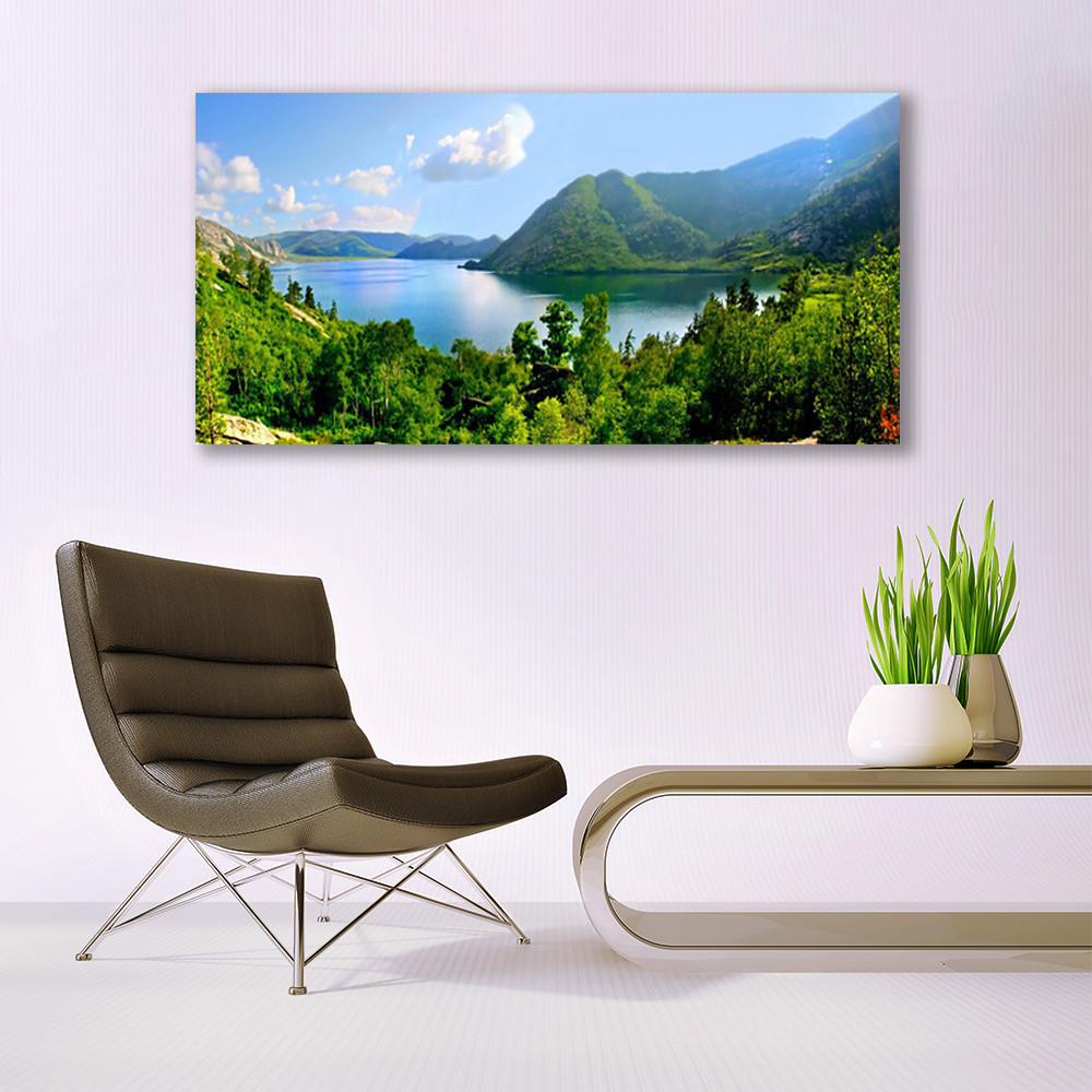 Tableau Impression Image sur Plexiglas 140x70 cm - Déco Murale Grand Format Montagnes