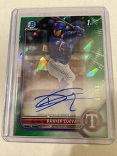 2022 Bowman Chrome Danyer Cueva Green Atomic Chrome Auto 81/99