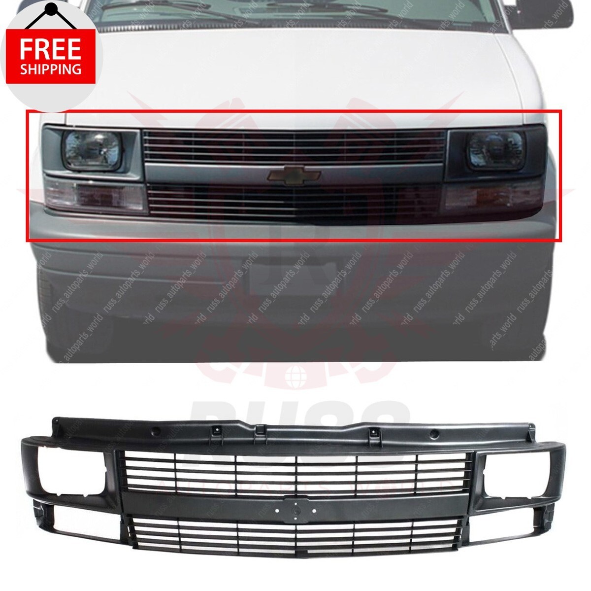 New Front Grille Assembly Painted Gray Fits 1995-2005 Chevrolet