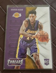 2016-17 Panini Threads Brandon Ingram Rookie Card RC Leather #211 NBA Card SP