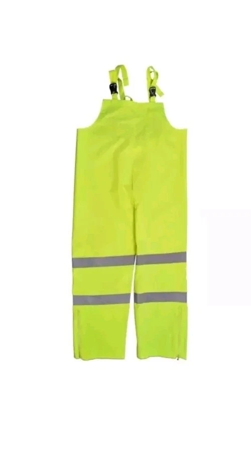 Petra Roc Hi-Vis Bib Rain Pants Waterproof, ANSI Class E 300D Oxford 4lx . NEW!