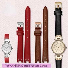 Anne Klein Genuine Leather Watch Strap AK2156 2157 2618 Retro Sweatproof 12x6mm