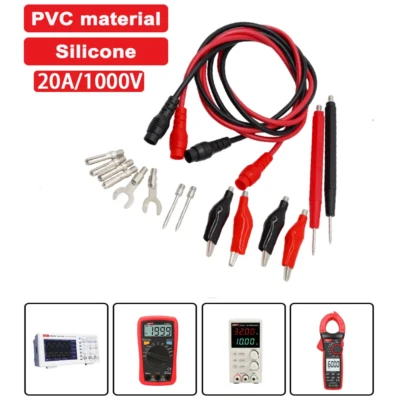 1000V 20A 10A Silicone Universal Multimeter Probe Test Leads for Digital Multime