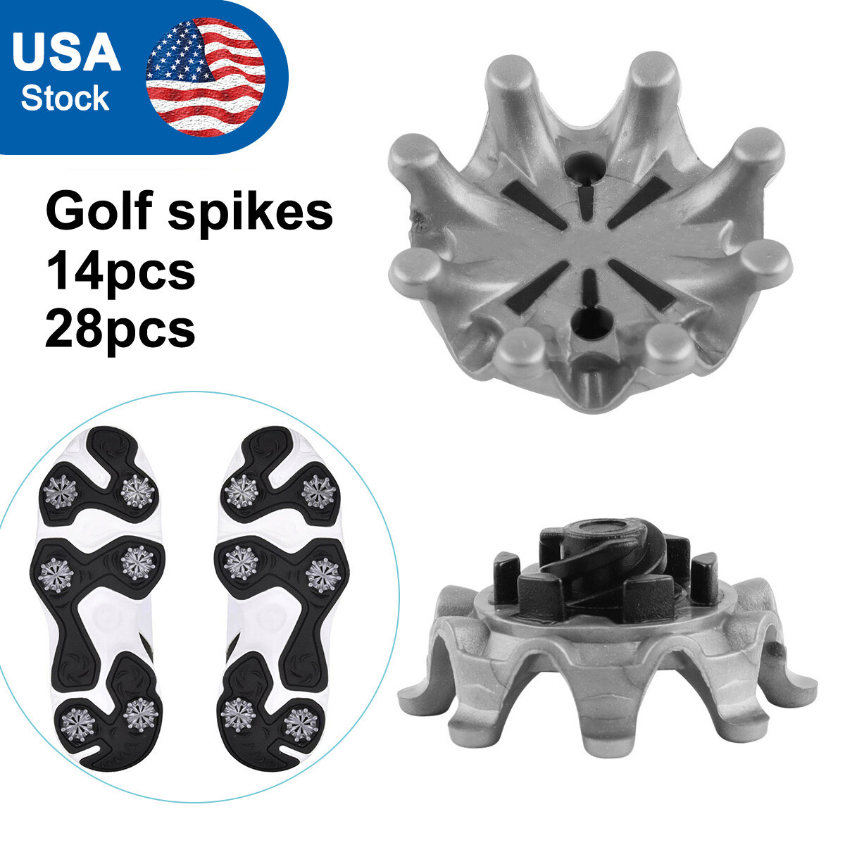 14/28 Replacement Golf Shoes Spikes Fast Twist Stud Cleat Softspikes For Footjoy