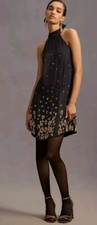 Anthroplogie By  Anthropologie Beaded Halter Dress SZ 14 NWT