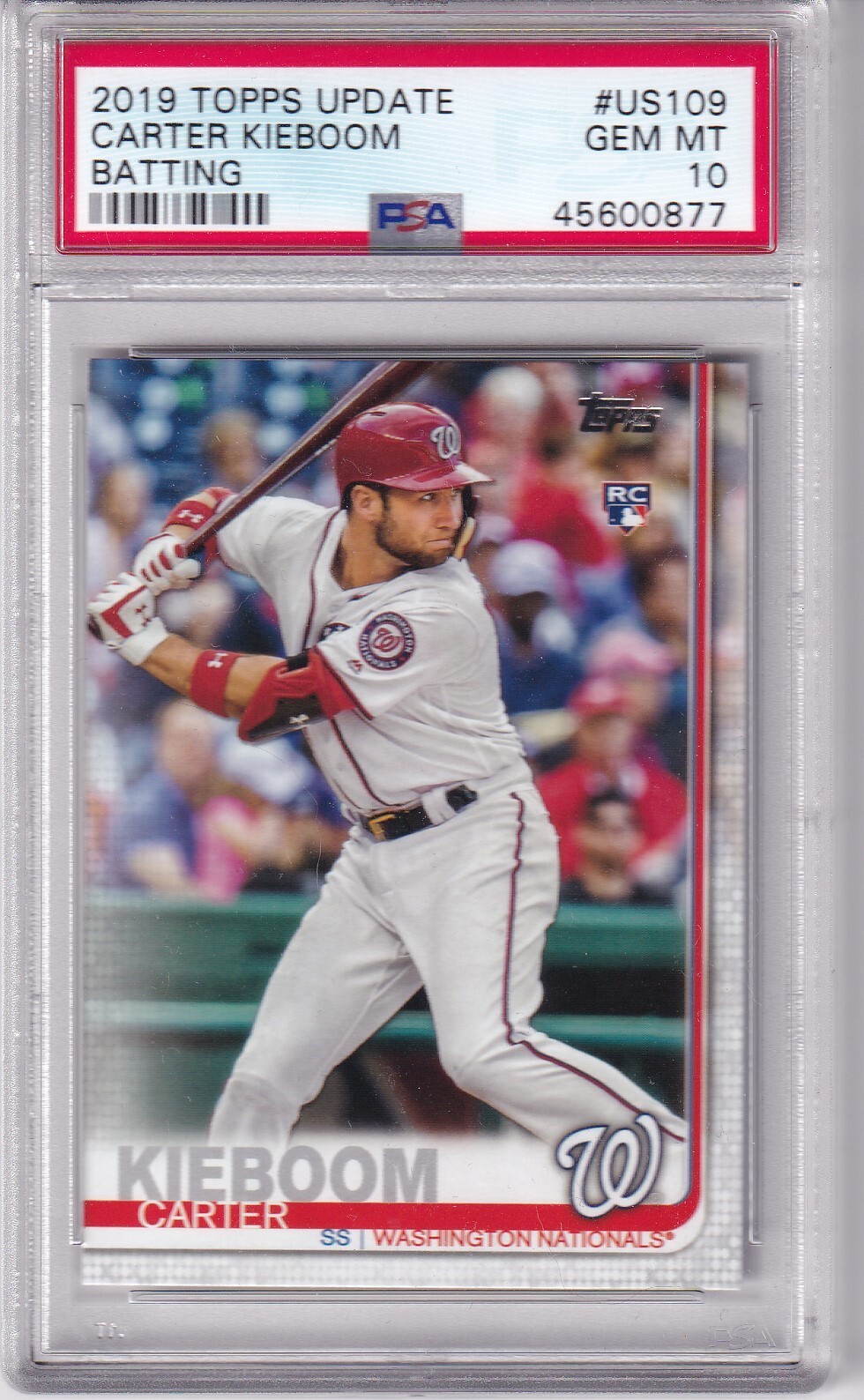 2019 Topps Update Batting Carter Kieboom #US109 PSA 10