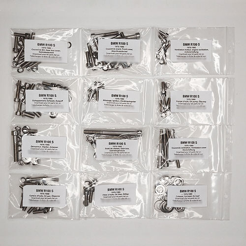 Kit vis allen inox pour moteur BMW R100 TIC 1980-1984 en acier inoxydable premium