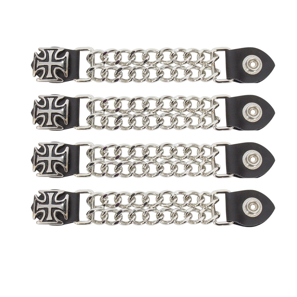 Cross Leather Motorcycle Vest Extenders for Men Biker Double