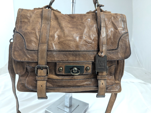 BORSA A TRACOLLA VINTAGE FRYE MARRONE INVECCHIATO - Foto 5 di 19