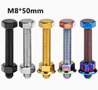 <!--F#f_0-->M8x50mm Titanium Bolt Chain Adjuster Adjustment Ti Screw & Nut Kit<!--F/-->