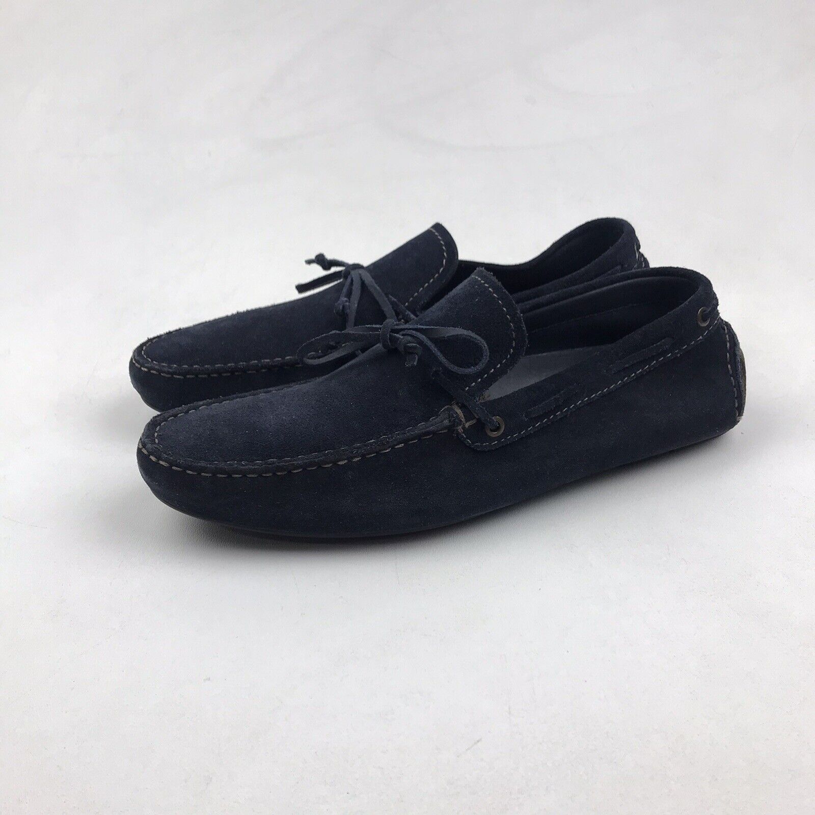 hugo boss blue suede loafers