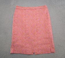 Talbots A Line Pink Geometric Back Slit Midi Lined Skirt Women's Size 8