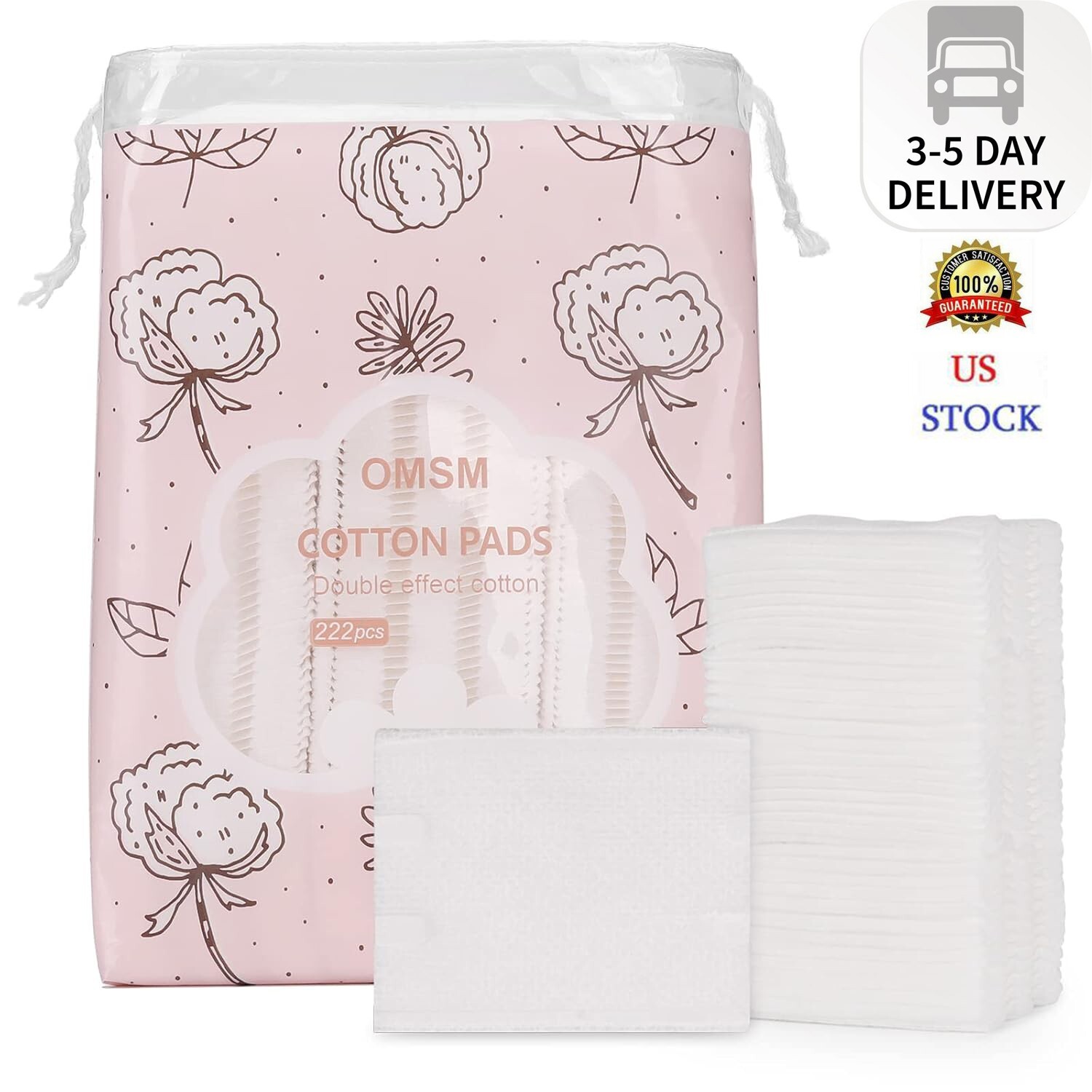 Cotton Pads, Facial Lip & Eye Makeup Remover Pads,100% Pure Cotton Effective Cos-image