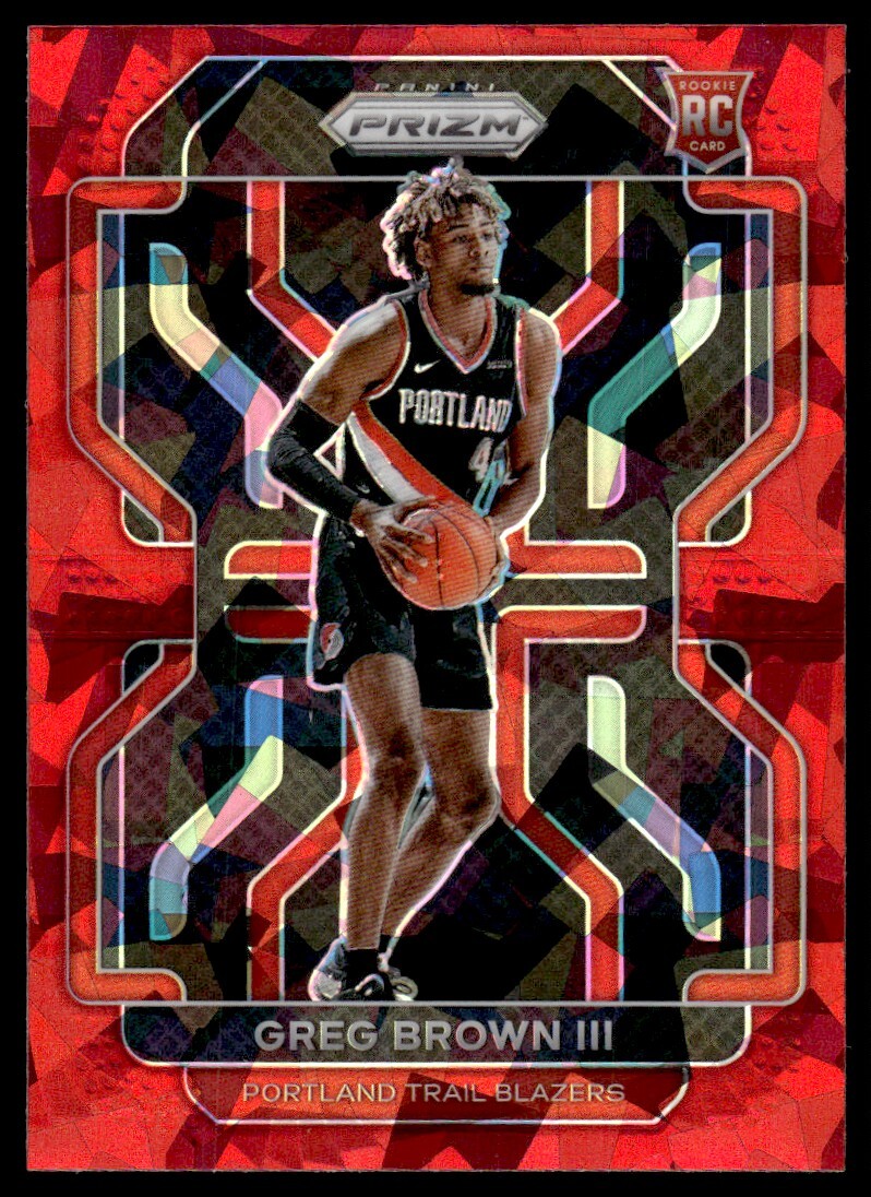 2021-22 Panini Prizm Red Ice Greg Brown III Rookie Portland Trail Blazers #291
