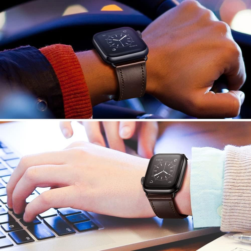 Compatible with Apple Watch Band 42Mm 41Mm 40Mm 38Mm, Genuine Leather Band Repla - Picture 6 of 12