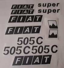 KIT ADESIVI DECALCOMANIE FIAT 505 C SUPER  PER TRATTORI AGRICOLI CORNICE BIANCA