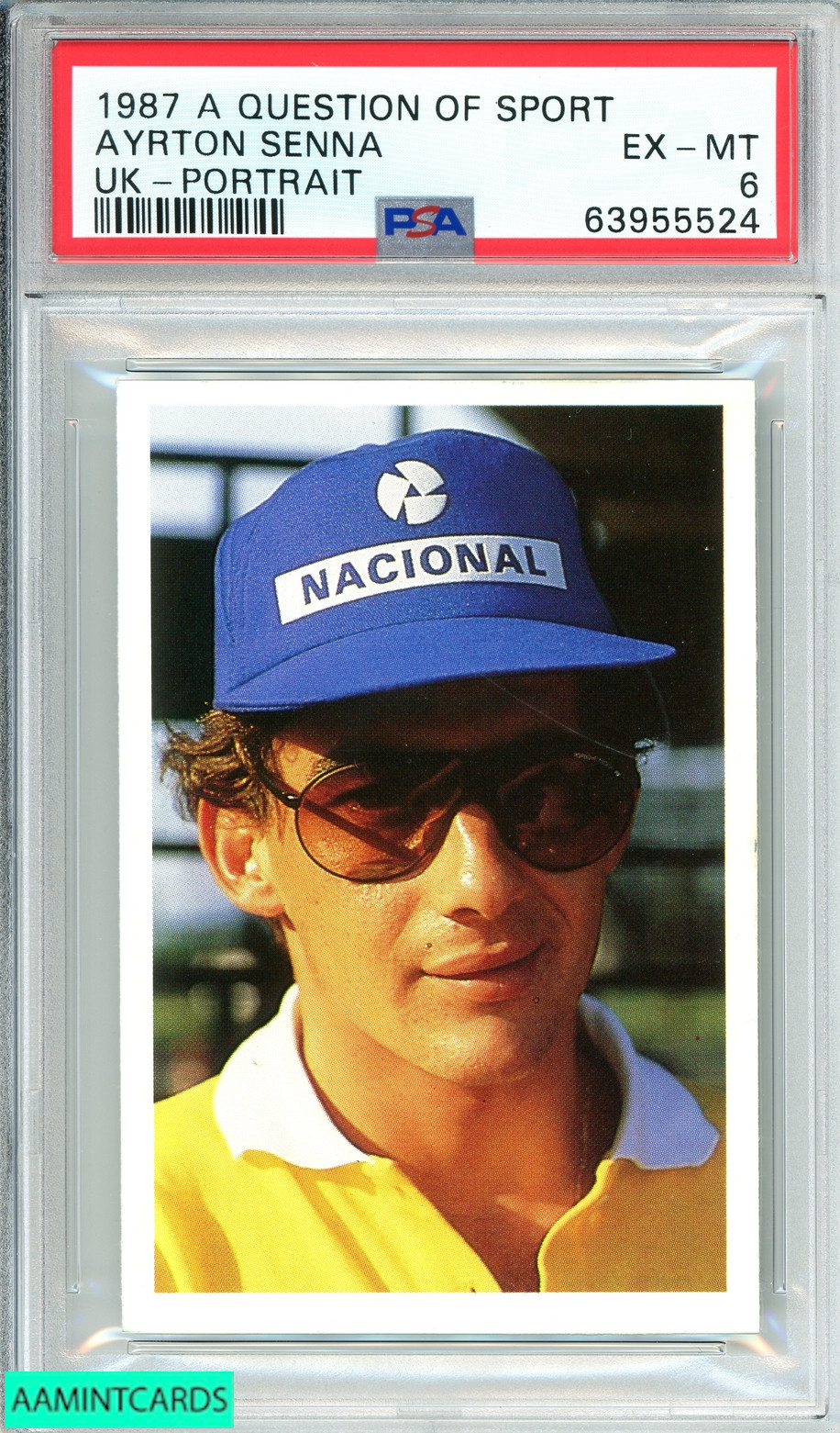 1987 A QUESTION OF SPORT UK AYRTON SENNA # UK-PORTRAIT PSA 6 EX-MT