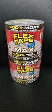 2X FLEX SEAL Flex Tape MAX 4in W X 25ft Waterproof Repair Tape Black 2 ROLLS NEW