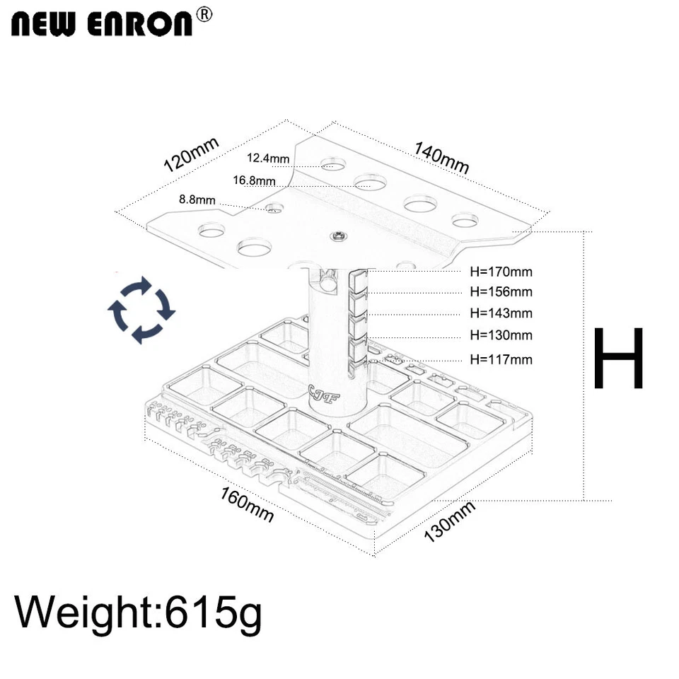Multifunctional 360 Rotation Repair Station Work Stand For RC Axial SCX10 TRX4 - Image 4 of 4