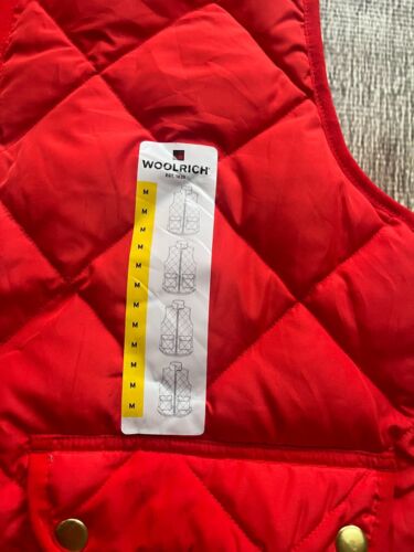 WOOLRICH QUILTED FULL ZIP DOWN VEST RED GOLD WOMENS MEDIUM NEW WITH TAGS NWD - Picture 2 of 10