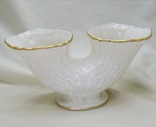Vintage Lenox Gemini double vase flower embossed 24K gold trim 