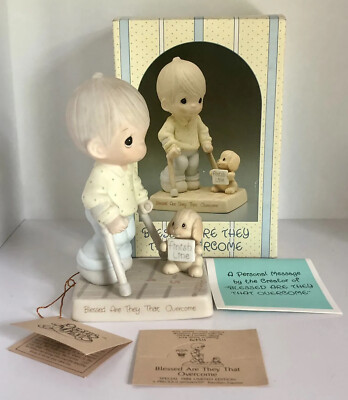 Vtg 1987 ENESCO PRECIOUS MOMENTS Blessed Are They That Overcome Figurine 115479