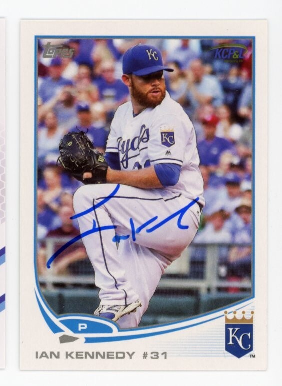 SIGNED BASEBALL CARD AUTO KANSAS CITY ROYALS TOPPS KCP&L SGA IAN