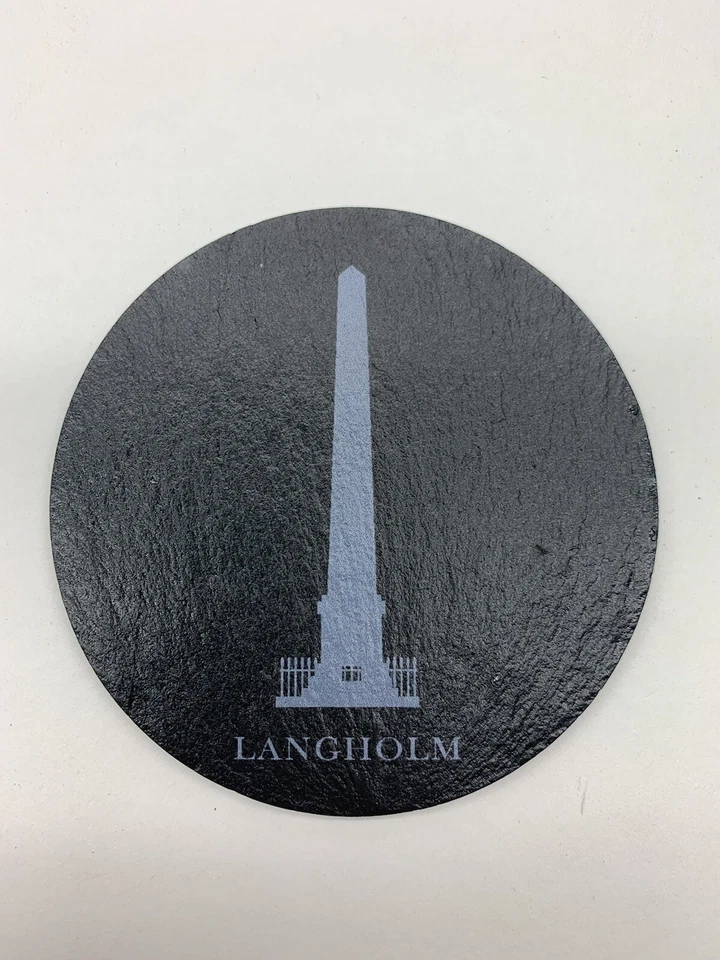 Pizarra Posavasos - Conjunto De 4 - Langholm Monumento - Imagen 2 de 2