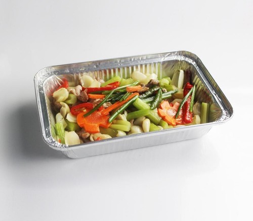 [Set of 100] 750ml Aluminium Foil Container with Lids Takeaway Catering Broiling - Picture 3 of 6