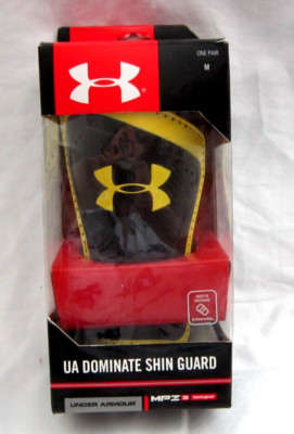 UNDER ARMOUR SHIN GUARD Dominate Emulate SOCCER S Black/Yellow MPZ 3 Sz M-New!