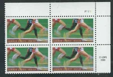 Scott #3397...33 Cent...Runners ... Plate Block