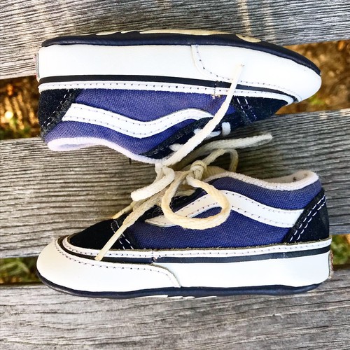 VANS Youth Blue/Black Classic Stripe Lace-Up Shoes - Size 3 (Toddler) - Picture 3 of 9