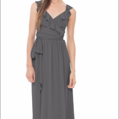 charcoal wrap dress