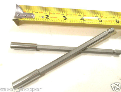 MAGNETIC BIT HOLDERS TWO- 6'' INCH NEW MAGNETIC BIT HOLDER EXTENSION QUICK CHANGE