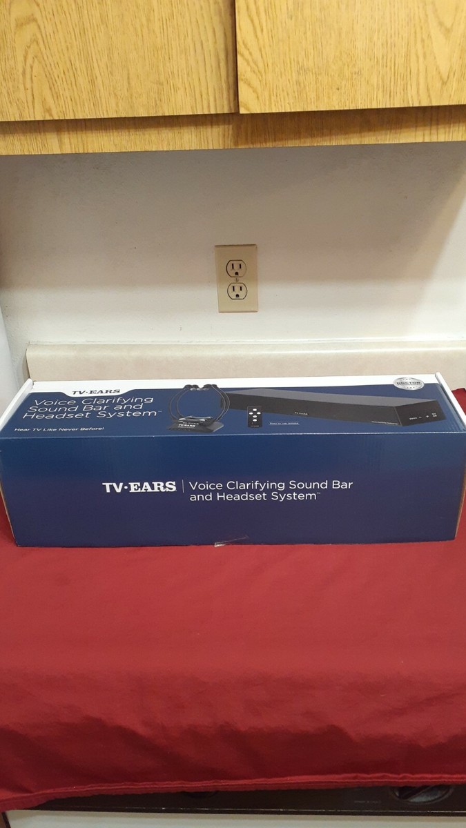 TV Ears Voice Clarifying Sound Bar and Long Range Headset, TV