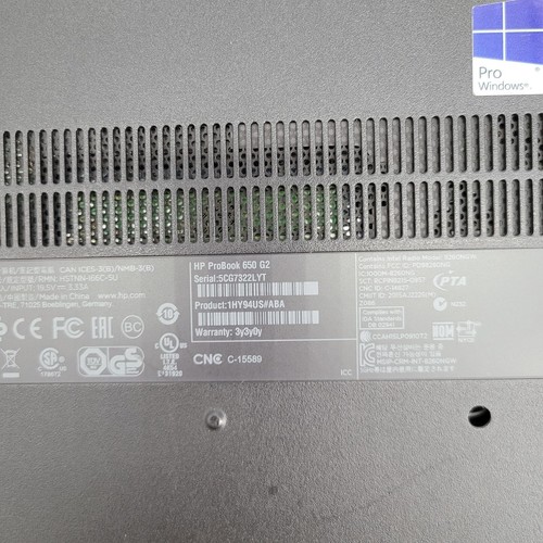 HP ProBook 650 G2 Core i5-6300U 2.4GHz 16GB RAM 512GB SSD 15.6" ***BOOT TO BIOS - Afbeelding 15 van 16