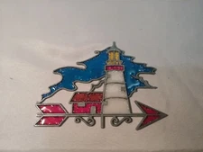 Vintage Make it Bake it Stained Glass Lighthouse Suncatcher