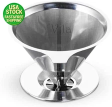 Stainless Steel Reusable Coffee Filter Fine Mesh Pour Over Dripper Paperless