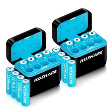 16Pcs Rechargeable Ni-MH AA Batteries 1.2V 2800mAh with Chargers  Ni-MH Batt...