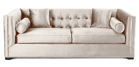 Dreisitzer Beige Stoff Wohnzimmer Design Couchen Polster Sofas Chesterfield Neu