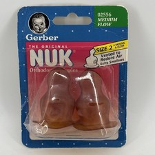 Vintage 1997 Gerber NUK Size 2 Latex Orthodontic Nipples Medium Flow Baby 02556