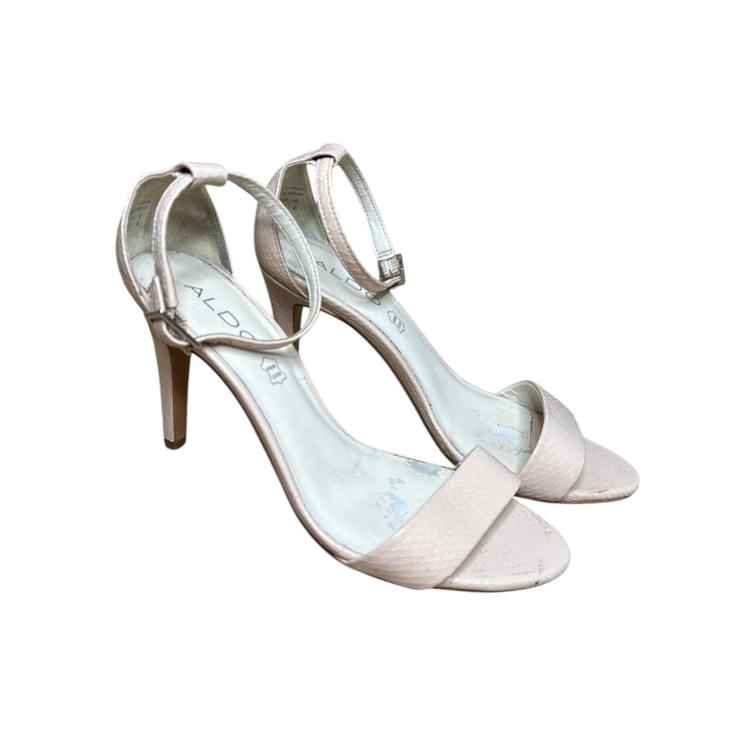 Aldo Womens Strappy Nude Tan High Heels Size 6.5